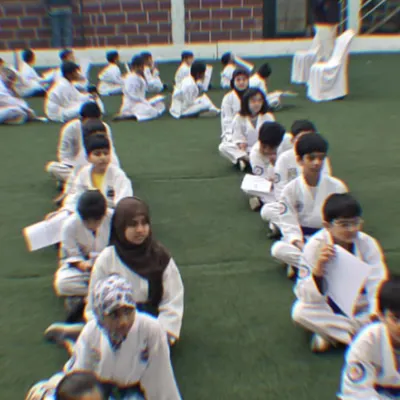 A group of my students ready for their Taekwondo and fitness session at our Fraser Town branch.