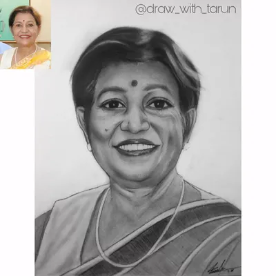 Here you can see the original photograph next to my finished 12x15 inch graphite portrait. My goal is always to accurately capture the likeness and spirit of the person.