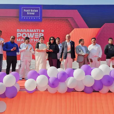 Receiving my trophy at the Baramati Power Marathon. A 3:15 full marathon finish and an overall first place. This is what happens when you create the victory in your mind first, then make it a reality.
