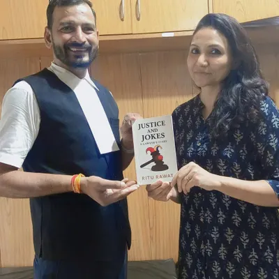 With my sister and fellow advocate, Ritu Rawat, at the launch of her book "Justice and Jokes." It is a proud moment to see a colleague capture the realities of our profession with such honesty and humor.
