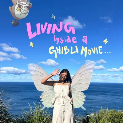 Which is your favorite Ghibli movie? Here I've added Totoro and some fairy wings to make it feel like I'm living inside one of their magical worlds.
