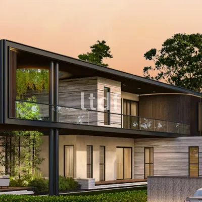 This residence showcases a dynamic play of volumes, where cantilevered structures create a sense of lightness and flow. The design prioritizes open, interconnected spaces that redefine how architecture shapes the experience of daily living.