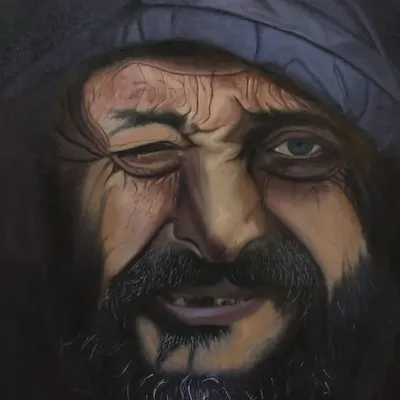 The final painting of my expressive old man portrait. I focused on capturing the story in his eyes and the character in his expression, using a dark background to make his face the absolute center of attention.