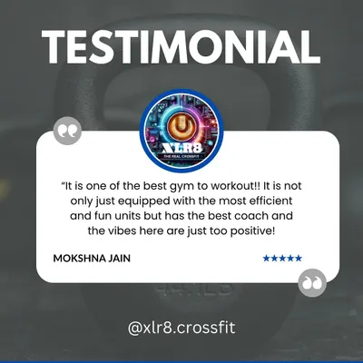 "It is one of the best gym to workout!! It is not only just equipped with the most efficient and fun units but has the best coach and the vibes here are just too positive!" - Mokshna Jain