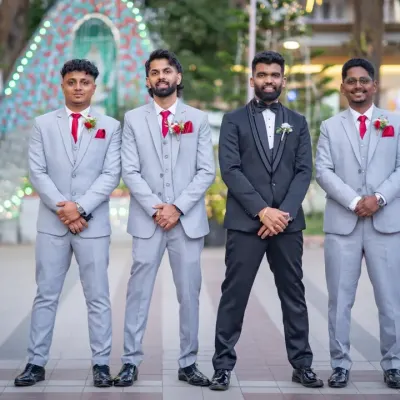 The groom and his groomsmen looking sharp. I always make sure to get some stylish portraits of the wedding party.