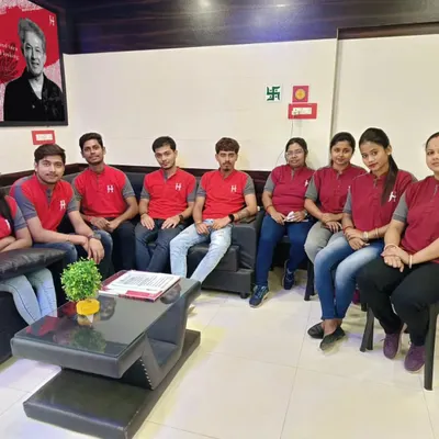 The team at our Jawed Habib salon in Bangaon, West Bengal, looking sharp in their new uniforms. A professional look inspires confidence in both the staff and the customers.
