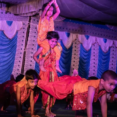 I am so proud of my little rockstars! This is from our Ganesh Chaturthi stage performance, where they pulled off some incredible acrobatic moves. We train our kids for stage shows, building their confidence and teamwork.