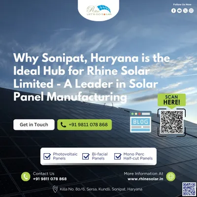 Discover why Sonipat, Haryana is the ideal hub for our operations and a leader in solar panel manufacturing. Scan the code to read our latest blog post.