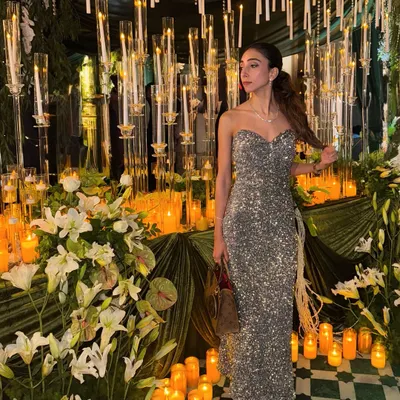 A shot of my look for a wedding performance at The Oberoi, New Delhi, surrounded by stunning candlelit decor.