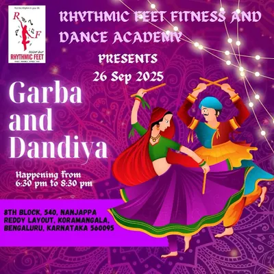 Our official poster for the Garba and Dandiya celebration. We invite everyone in the Koramangala community to join us for these festive nights.
