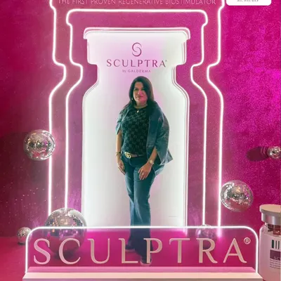 At the pre-launch of Sculptra in India. This event marked a new journey into bio-stimulation, a treatment that enhances skin quality by stimulating the body's own collagen for long-lasting results.