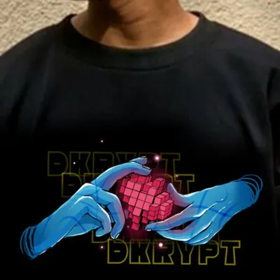 This is a mockup of my 'Dkrypt da Heart' design on a sweatshirt, showing how my digital illustrations translate to wearable art. I create custom graphics like this for brands who want unique, street-inspired apparel.