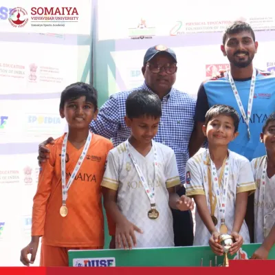 Our U-9 and U-11 football teams are crowned champions. Here, our young athletes and coaches celebrate their victory at the DUSF Grassroots Football Fiesta.