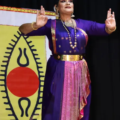 A moment from my SPIC MACAY presentation at Amity International, Gurgaon. The goal of these lec-dems is to make classical dance engaging for young students.