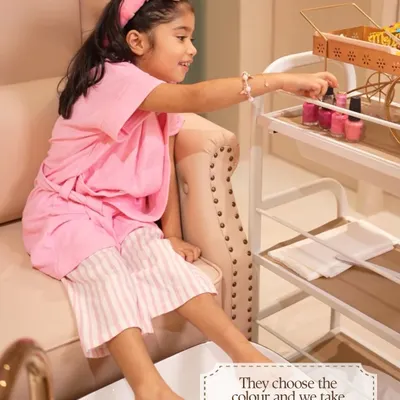 My Kids Pedicure starts with letting them choose their own color. I designed this service to be a fun and safe pampering experience, making self-care enjoyable for your little one.