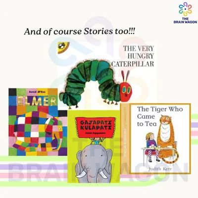 Of course, stories are a huge part of our Parent-Toddler sessions. I use classics like 'The Very Hungry Caterpillar' and 'Gajapati Kulapati' to engage both children and their parents in a shared imaginative experience.