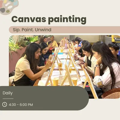 Our classic canvas painting sessions are a constant favorite. We explore different themes like Pop Art, landscapes, and abstract designs, always with step by step guidance to ensure a fun experience for all.