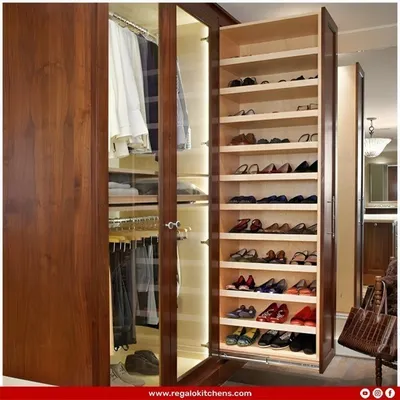Never search for the right pair of shoes again. We designed this pull-out vertical shoe rack that keeps your entire collection organized, visible, and easily accessible.