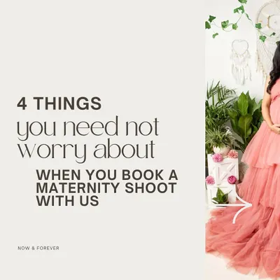 When you book a maternity shoot with us, you can leave the stress behind. This graphic explains how we take care of the key details so you can simply relax and enjoy the experience.