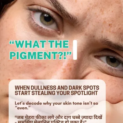 When dullness and dark spots appear, it's a sign of excess melanin activity. This graphic introduces the common problem of hyperpigmentation, which we are experts at diagnosing and treating.