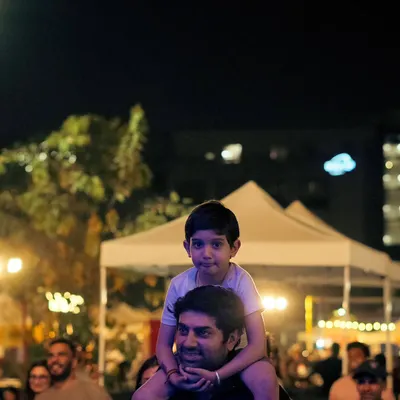 Music is for everyone, from the youngest to the oldest. A father and his child enjoying the music at one of my outdoor shows. It's a beautiful sight to see.