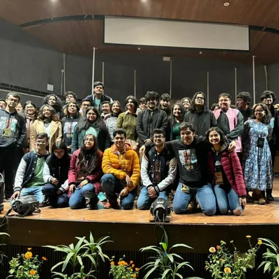 The DelSlam crew with the student organizers after an electrifying performance at IIT Delhi. We love collaborating with colleges to bring spoken word to new audiences.