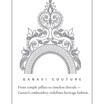 From temple pillars to timeless threads. This sketch represents the core of my design philosophy, where I translate the grandeur of heritage architecture into intricate embroidery patterns for my fashion creations.