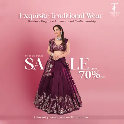 This exquisite wine-colored lehenga is perfect for a bride who wants a royal look. The skirt is adorned with intricate silver floral embroidery that climbs up from the hem, and the matching blouse and dupatta complete the regal ensemble. It’s a timeless piece for your wedding day.