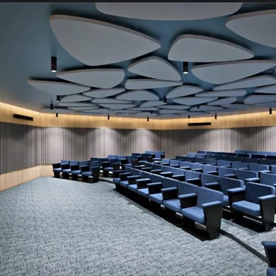 One of three auditoriums we designed for the Bhabha Atomic Research Centre (BARC) in Mumbai. This project required careful consideration of acoustics, sightlines, and integrated technology for a world-class facility.