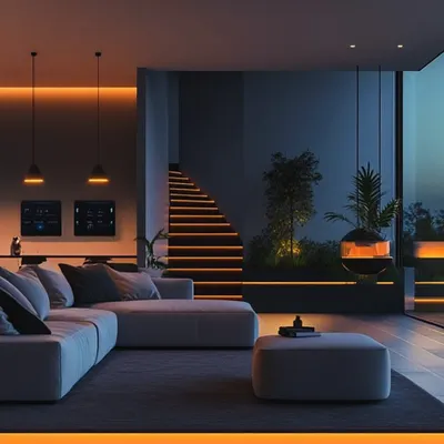 Lighting is a key element of modern interior design. In this space, we used automated LED strips and accent lights to create layers of warmth and ambiance. This kind of lighting doesn't just illuminate a home; it defines it.
