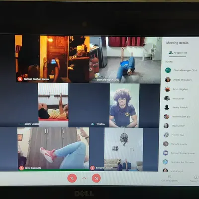 A screenshot from one of our live online classes. Our members stay connected and motivated, working out together from their own homes.
