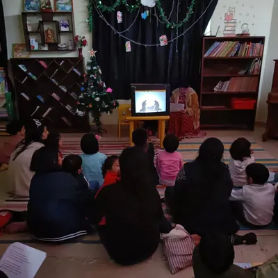 For Christmas, we told the story of the nativity using a beautiful shadow puppet show. The darkened room and glowing screen created a truly magical and reverent atmosphere for the children.