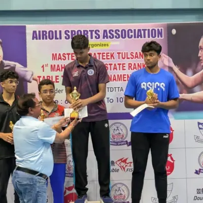 Parth Magar stands on the top of the podium, recognized as the U-17 Boys Champion at the 1st Maharashtra State Ranking Tournament. This is a proud moment that showcases the success of our competitive youth training.