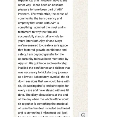 A message from Mira, who started her career with us. Her words on our firm's work ethic, transparency, and the "safe space" we create for growth mean the world to us.