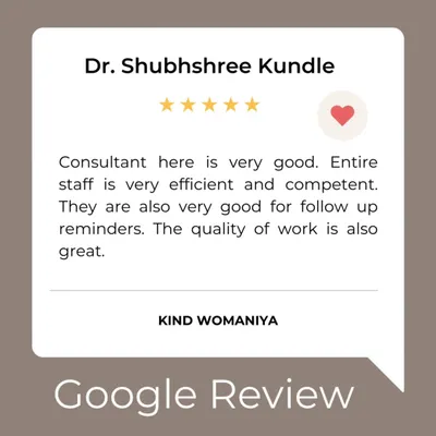 A Google review from our client, Dr. Shubhshree Kundle. We are so happy she found our consultant and staff to be efficient and competent, and that she was pleased with the quality of our work and follow-up reminders.