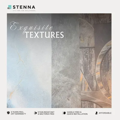 This image showcases a variety of my exquisite textures, from a light marble effect to a concrete finish and a geometric wood grain. Each one is designed to make a statement and turn your walls into a masterpiece.