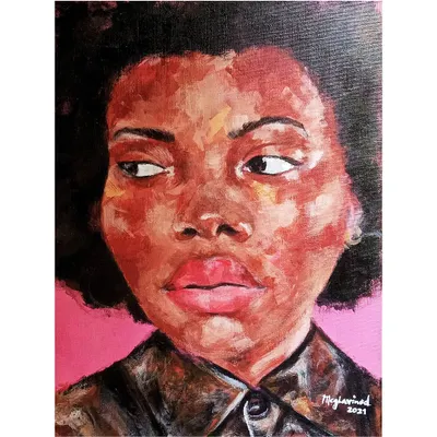 An abstract acrylic portrait on canvas. I find that using loose, abstract brush strokes helps calm my convoluted mind.