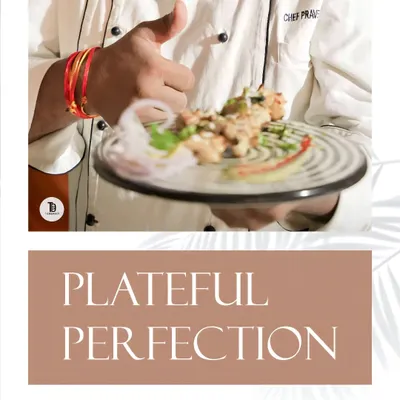 A perfectly plated dish of chicken malai tikka, garnished with fresh herbs and onion rings, ready to be served. This image represents our commitment to "Plateful Perfection".