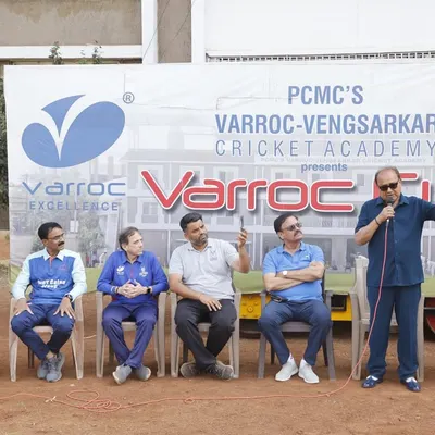 Chief Guest Mr. Arun Khanna addresses the finalists of the Varroc Cup (U-15). It was a proud day as our academy team emerged victorious at our Thergaon ground in Pune.