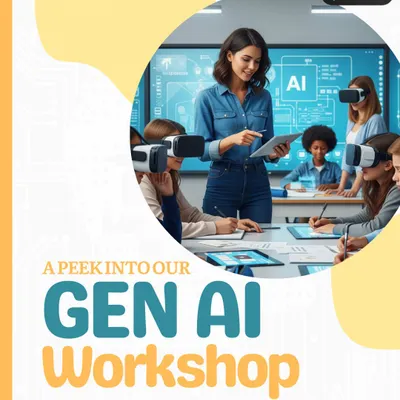 A glimpse into our Gen AI workshop, where we explore the future of artificial intelligence. Participants get hands-on experience with the latest tools in a dynamic classroom setting.