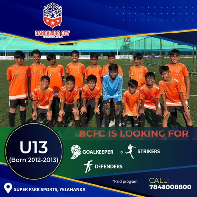 We are actively scouting for our U13 team. This announcement details our search for goalkeepers, defenders, and strikers born in 2012-2013 to join our paid program in Yelahanka.