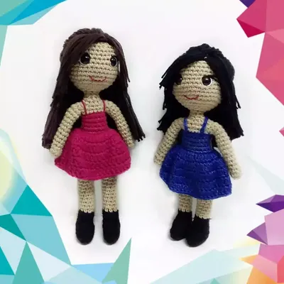 These best friend dolls were a custom order, and I made them to look like the two friends. I matched their hair and dress colors to create a truly personal and heartfelt gift.