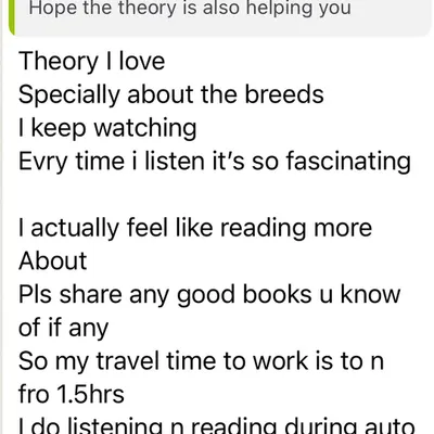 My online workshops are designed for deep learning. This client, a professional groomer, loves the theory lessons on breed instincts and listens to them during her commute. My goal is to make learning accessible and fascinating.