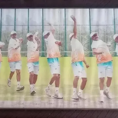 This sequence captures my bowling action, breaking down the mechanics from the run-up to the release. It is this level of technical detail that I bring to my coaching for every player.