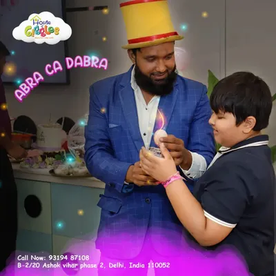 Abra Ca Dabra! A magic show is a fantastic way to captivate guests of all ages. Our magician performs amazing tricks that leave the children spellbound and add a touch of wonder to the celebration.