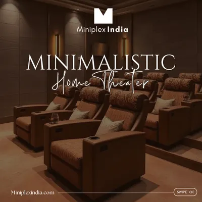 This is a perfect example of a minimalistic home theater. The focus is on premium materials, comfortable seating, and uncluttered design, allowing the audio-visual experience to take center stage.