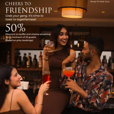 We believe good times are better when shared, which is why we offer special packages for friends. This offer includes a 50% discount on our buffet and cinema screening for groups, perfect for celebrating togetherness.