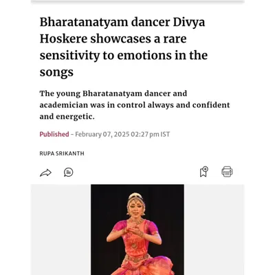 I am filled with gratitude to see my performance reviewed in The Hindu. This recognition for my show at The Music Academy is a tribute to my guru and my entire team.