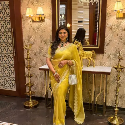 It's always a pleasure getting this beauty ready for a wedding. For this guest look, we went with a timeless and subtle HD makeup style that enhanced her features and complemented her yellow saree.