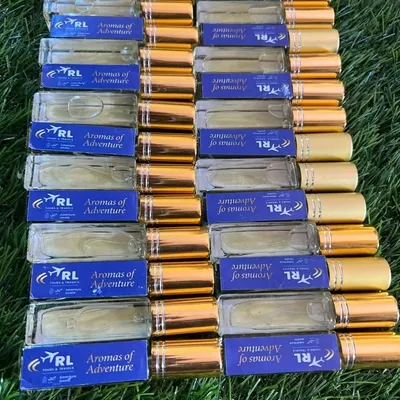 This was a large order of 150 custom-branded 'Aromas of Adventure' perfumes for a travel company. I was thrilled to partner with them to create a unique and memorable corporate gift for their clients.
